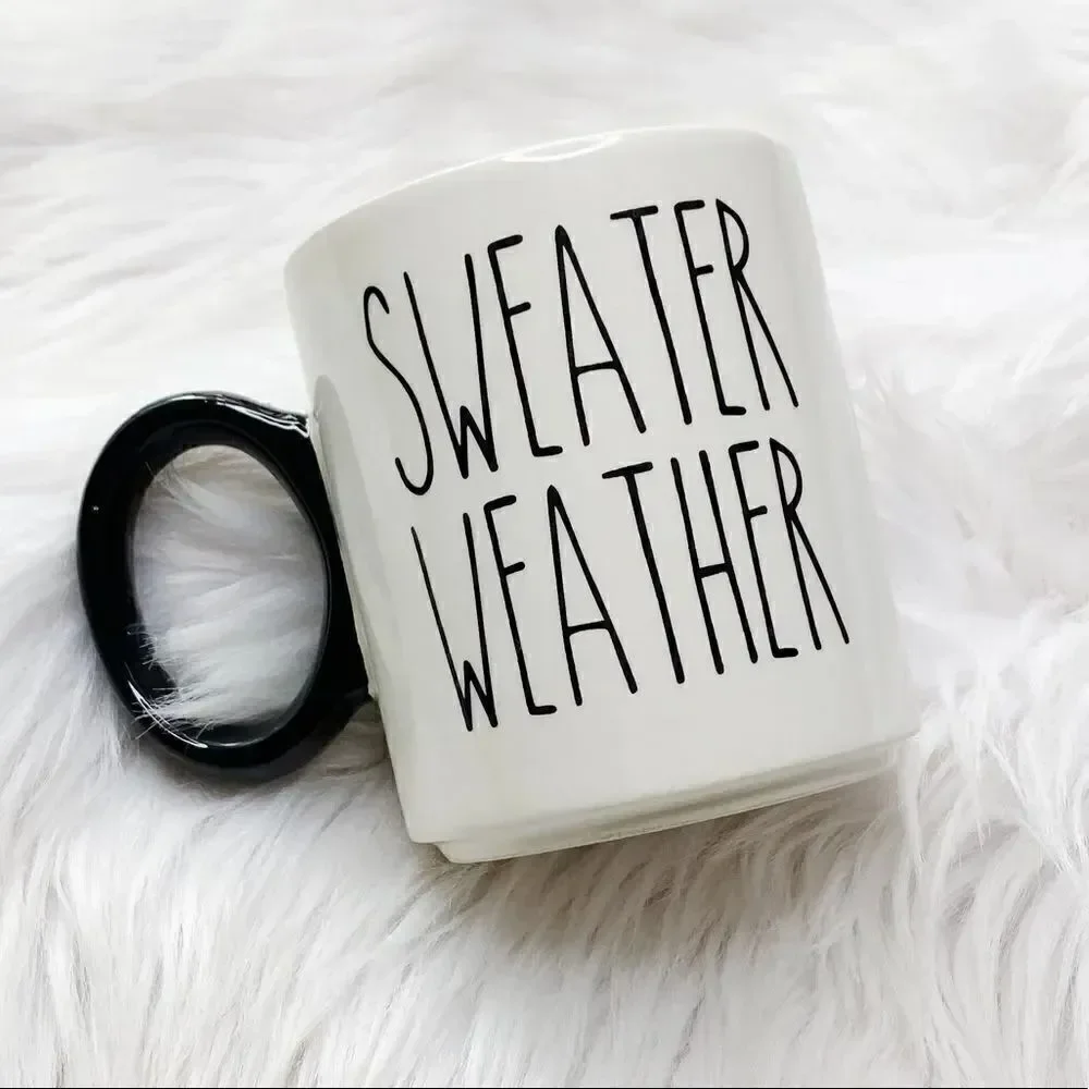 Sweater Weather Coffee Mug White and Black